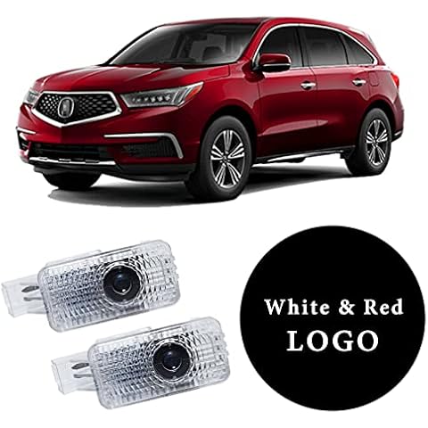 Jfsotls Never Fade Car LED Door Logo Projector Ghost Shadow Light, For RLX/MDX/ZDX/TLX/TL/RDX Series Accessories Door Light Logo LED Laser Car Courtesy Step Light HD (White Red) Cover