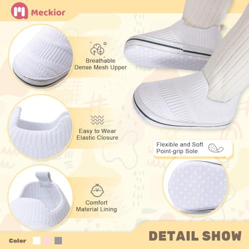 Meckior Baby Girl Boy Mesh Sneakers Newborn Infant First Crib Walking Shoes Toddler Soft Sole Tennis Wave Shoe 6-12 Months thumb #3