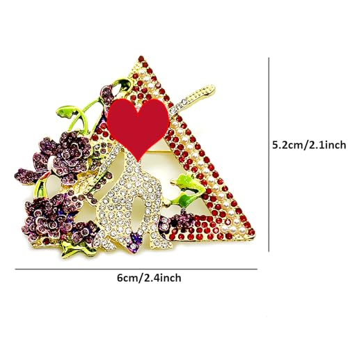 Elegant Rhinestone Metal Enamel Sorority Jewelry girl flower brooch pin2