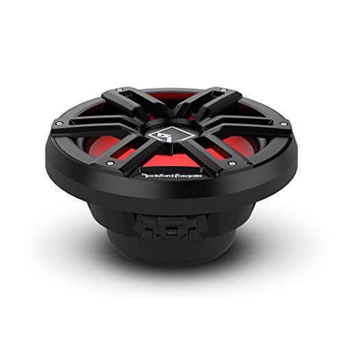 Image of Rockford Fosgate M2D4-12IB Color Optix 12 inch DVC 4-Ohm Infinite Baffle Multicolor LED Lighted Marine Subwoofer - Black /Stainless