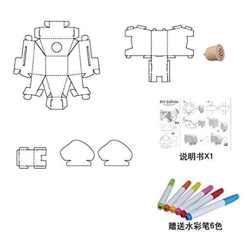 Image of Crackles DIY 3D Paper Cardboard Folding Coloring Craft Animals Series- Pack of Thre Giraffe, Lion and Elephant