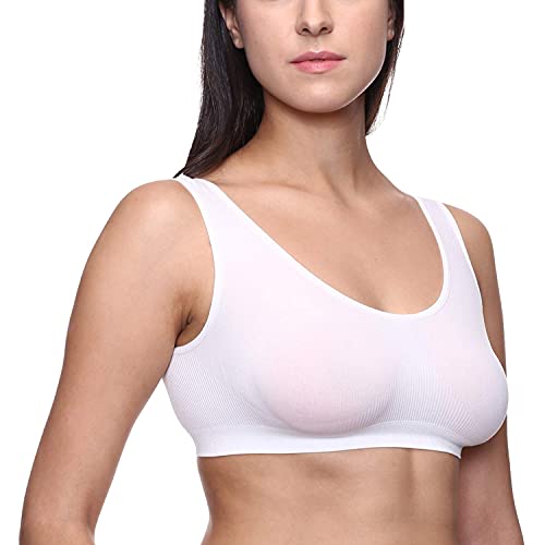 Image of Pack of 3 Girls Multicolor Non-Padded Wirefree Cotton Sports Bra AAJS14