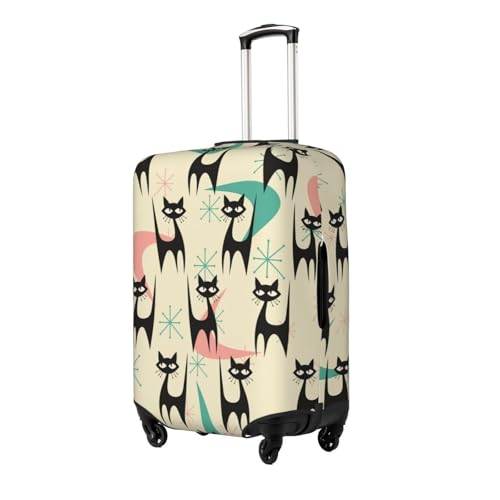 Mid Century Modern Cats Luggage Cover Washable Elasticated Luggage Covers for Suitcase tsa Approved Stylish Dust and Scratch Resistant Luggage Case Protector2