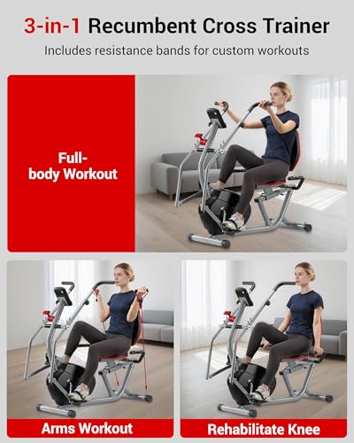 Image of Recumbent Exercise Bike with Arm Exerciser for Home