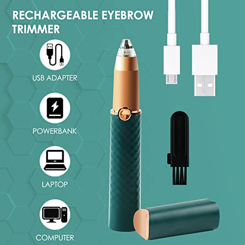 Rechargeable Eyebrow Trimmer - Painless Nose Hair & Eyebrow Hair Remover Precision Eyebrow Razor Electric Eyebrow Hair Shaper For Men Women, Hair Epilator For Eyebrow, Face, Lips, Nose, Ear #TOP3