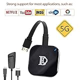 -1080 HIGH DEFINITION: The Wi-Fi display adapter can display the small screen of the phone, tablet PC or laptop to big screen devices such as HDTV or projector, high definition up to 1080P, gives you a great screen experience