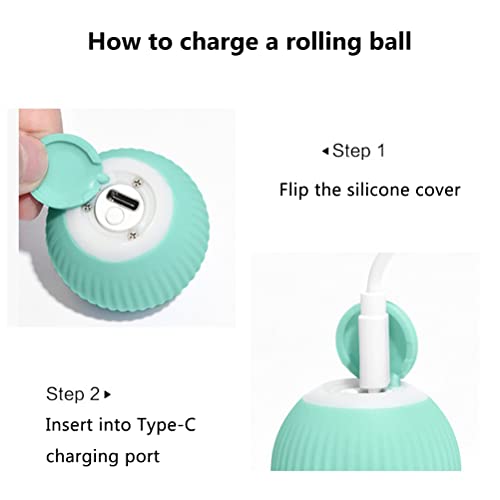 KKPLZZ Bolas interativas que rolam para gatos, recarregáveis por USB, brinquedo inteligente para ani