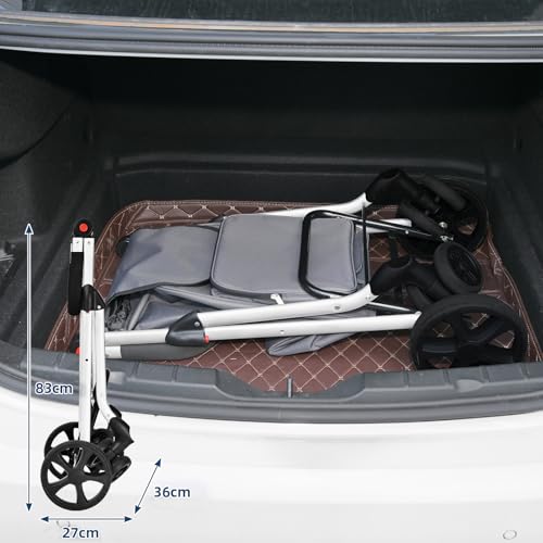 Chariot de Courses, Chariot de Courses 4 Roues, avec Sac Isotherme, 46L