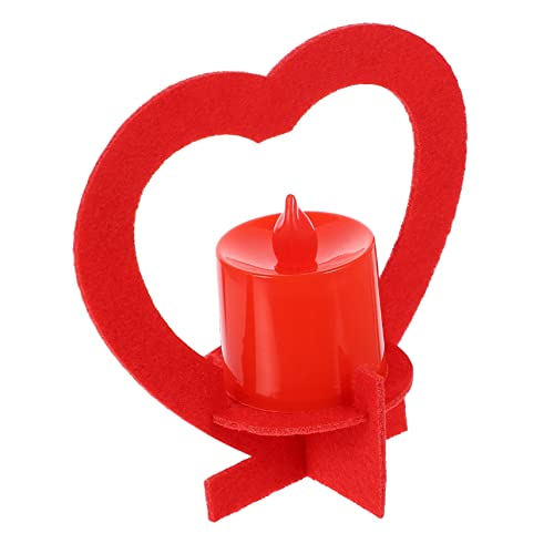 Angoily Candele Elettroniche A Batteria A Forma Di Cuore Set Da 12 Pezzi in Feltro Senza Per Decorazioni Nuziali