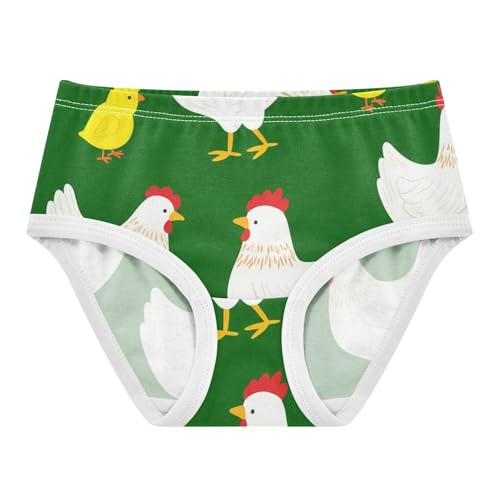 Cute Chicken Green Panties for Girl Toddler Underwear Custom Cotton Pattern Underpants Briefs 2t