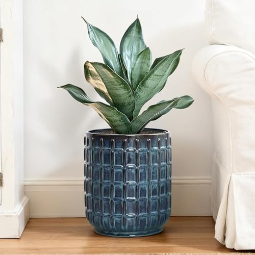 LuxenHome 14" Tall Ceramic Planter Pot for Indoor Outdoor Plants