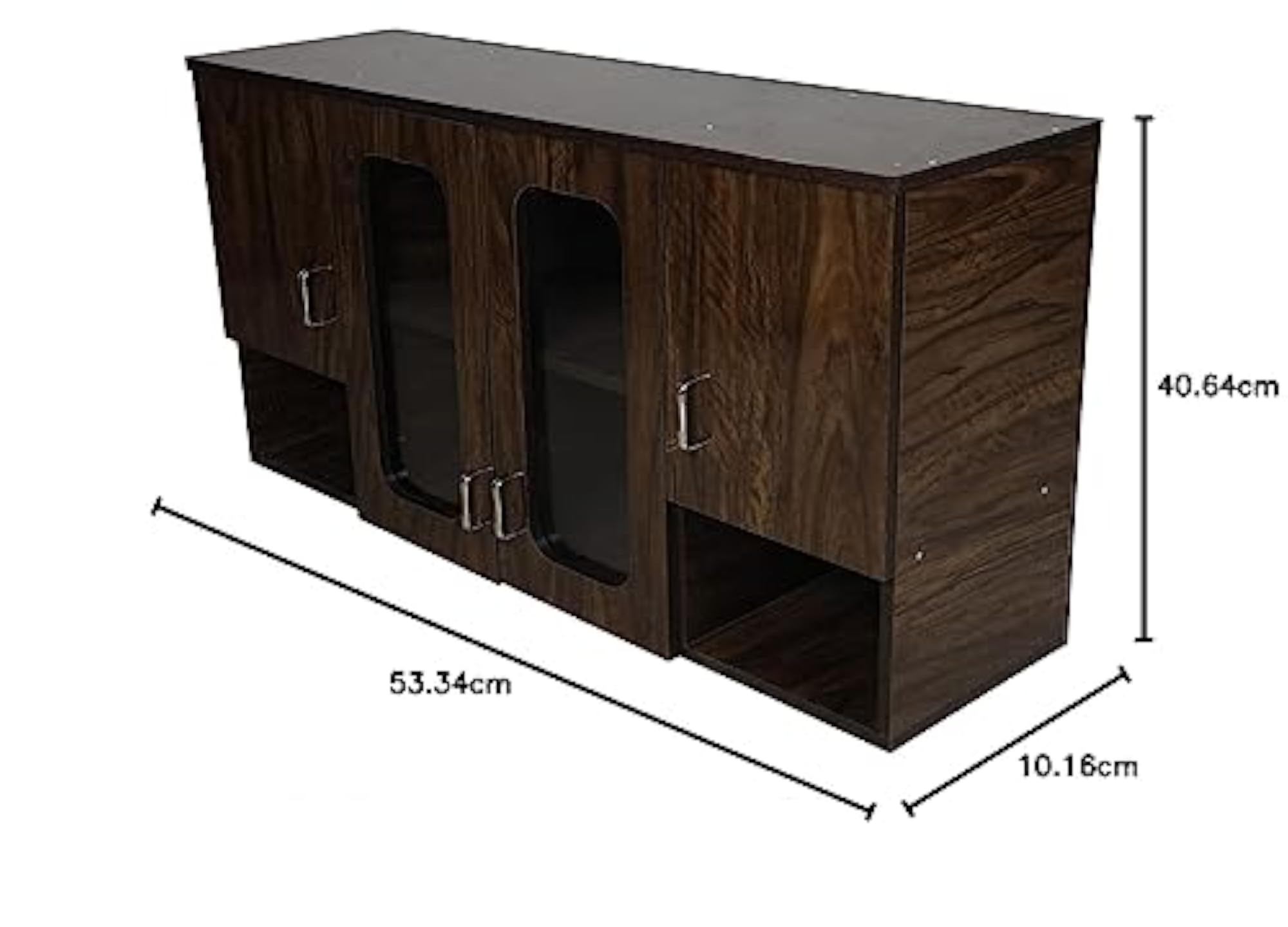Kitchen Cabinet with Glass, Brown