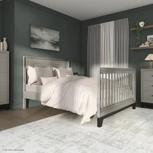 Image of Evolur Full-Size Bed Conversion Rails, Designed & Tested Cribs, Durable Hardwood Build with Secure Mattress Slats, Easy Assembly - Light Ash