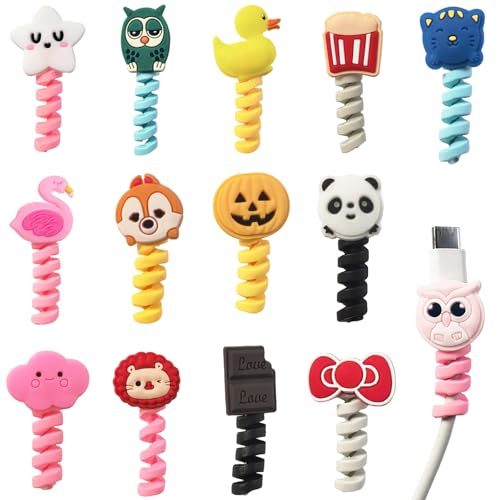 Protectores de cable anti roturas para cargador USB con divertidas formas de animales
