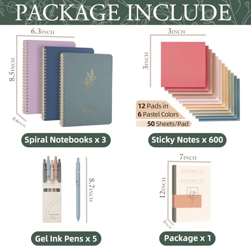 Carnet à spirale A5 et notes adhésives pour ne plus rien oublier
