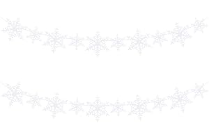 Winter Garland White Felt Snowflakes