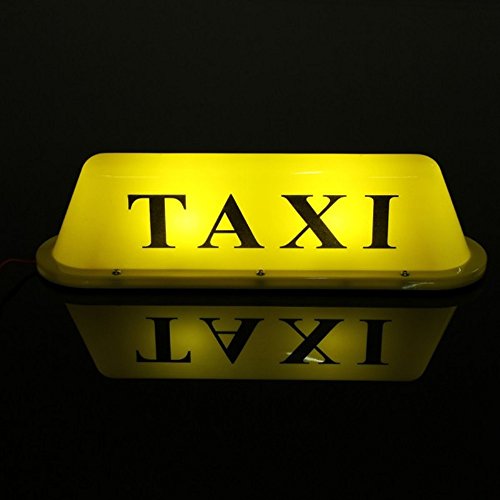MFPower Waterproof Taxi Magnetic Base Roof Top Car Cab Yellow LED Sign Light Lamp 12V PVC