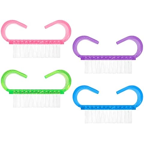 Handle Grip Nail Brush Fingernail Scrub Cleaning Brushes Fingernail Scrub Cleaning Brushes for Toes and Nails Cleaner Pedicure Brushes for Toes and Nails 4 Pack Cover