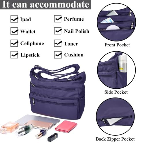 VOLGANIK ROCK Crossbody Bag for Women Waterproof Messenger Shoulder Bag Casual Nylon Purse Handbag Multi Pocket Lightweight Travel Bag by VOLGANIK ROCK - Used condition - Image 8