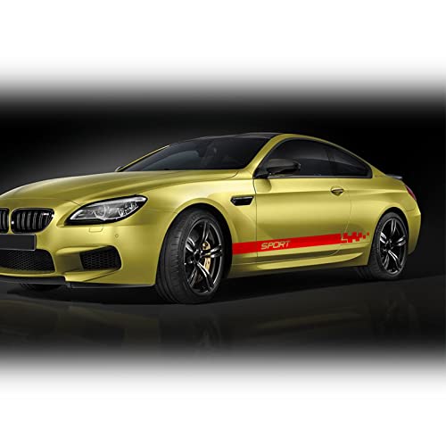 Image of QianBao Auto Racing Body Door Side Stripe Graphic Vinyl Sticker Style 10 Red