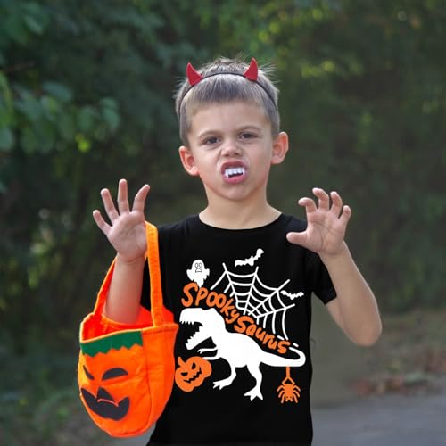 Toddler Boys Girls Halloween T-Shirt Kid Pumpkin Short Sleeve Shirts Skeleton Graphic Clothes Tee Tops 2-7T2
