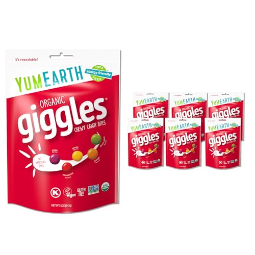 Image of YumEarth Organic Giggles Chewy Candy, 5oz Bag (Pack of 6)