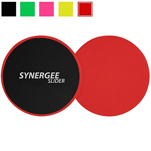 Synergee Rogue Red Gliding Discs Core Sliders. Dual Sided Use on Carpet or