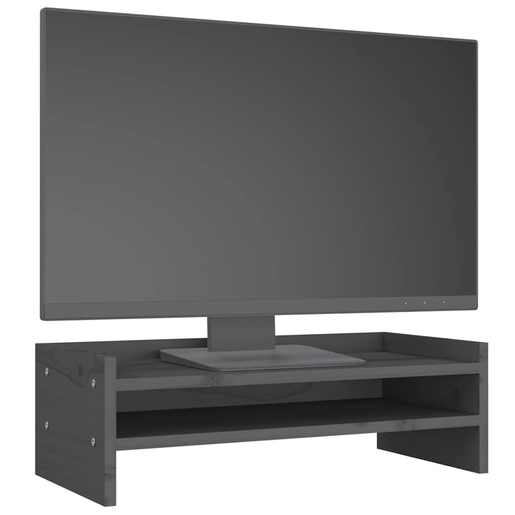 Stojak na monitor z litego drewna sosnowego, nakładka na biurko do komputera, podwyższenie monitora do biura, 50 x 24 x 16 cm