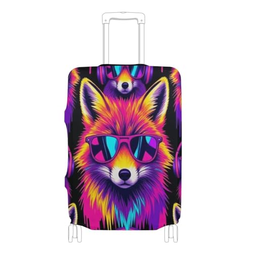 Housse de valise XL élastique anti-rayures au design loup coloré