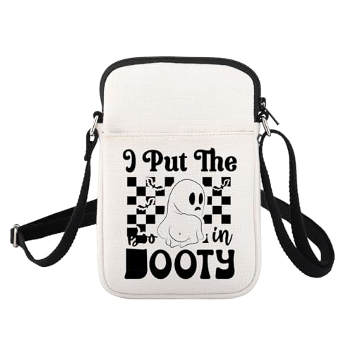 FUSTMW Funny Ghost Gifts Ghost Crossbody Bag Ghost Lover Cell Phone Purse with Adjustable Strap
