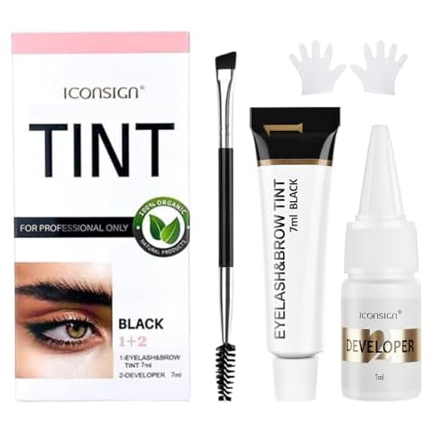 Lash Color Kit Eyelash Color Set Black with Natural Effects Lasts 6 Weeks Easy to Use for Salon & Home 7ml Cover