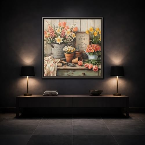 Tableau pastoral pastel 20x20 cm pour réchauffer un mur blanc