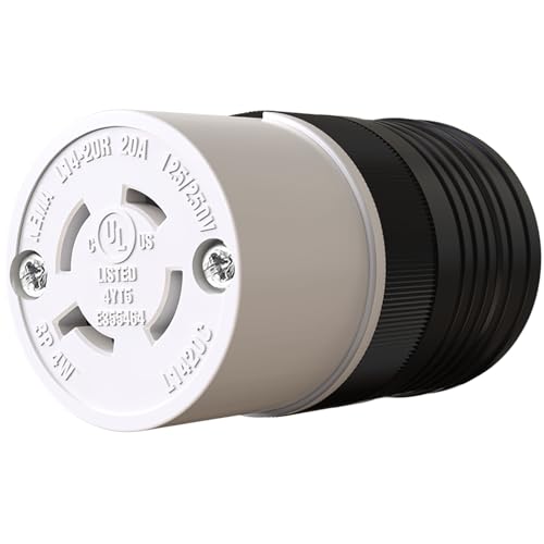 1 Pack NEMA L14-20R Locking Connector, Twist Generator Connectors, 20 Amp 125/250V 3 Pole 4 Wire Grounding, Female Extension Cord Ends, Industrial Grade Heavy Duty, UL Listed(E355464)