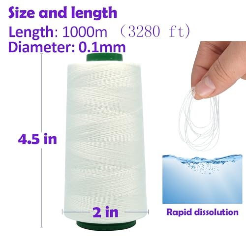 Hilo soluble en agua 1000 m color blanco miniatura 3