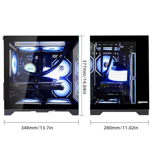 Image of Panorama Gaming PC Desktop Computer - AMD Ryzen 7 5700X 3.4 GHz, RTX 5060 8GB, 32GB DDR4 RAM 3200, 1TB M.2 PCIE + 2TB SATA SSD, 550W PSU, 240mm AIO, 11AC Wi-Fi,Windows 11 64-bit, Black
