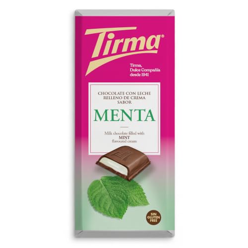 Tirma Chocolate con Leche Relleno de Crema Sabor Menta, 110 g