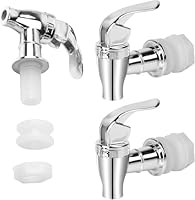 2 Stück Getränkespender Zapfhahn,Edelstahl Getränkehähne Ersatzzapfhahn,Wasserspender Ersatz Wasserhahn,Ersatzzapfen Wein Bier Saft Trinkbrunnen,für kalte heiße Getränke Dispenser Faucet(Silber)