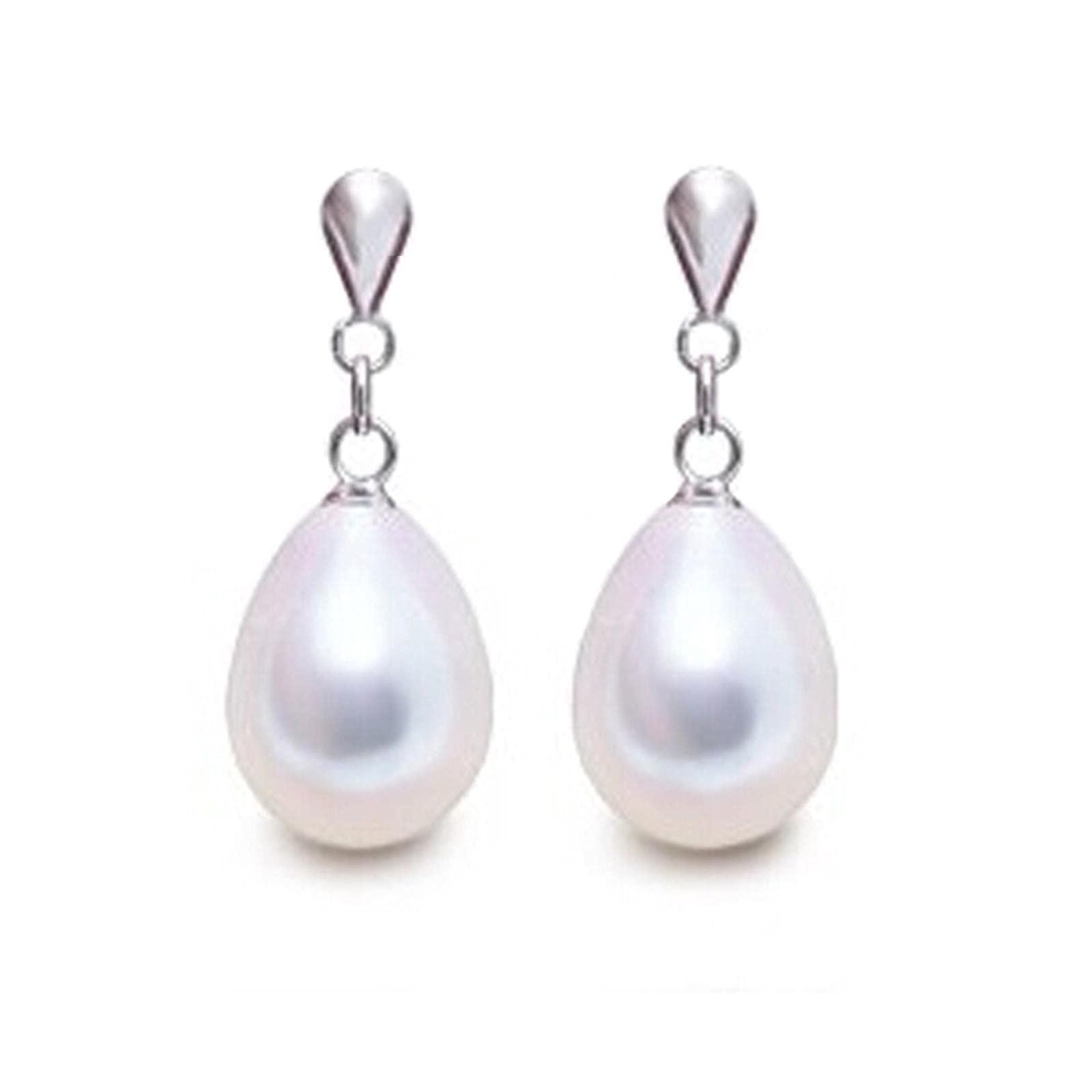 LOKILOKI New 925 Sterling Silver Natural Freshwater Pearl Drop Earrings Pear Pearl Jewelry For Women