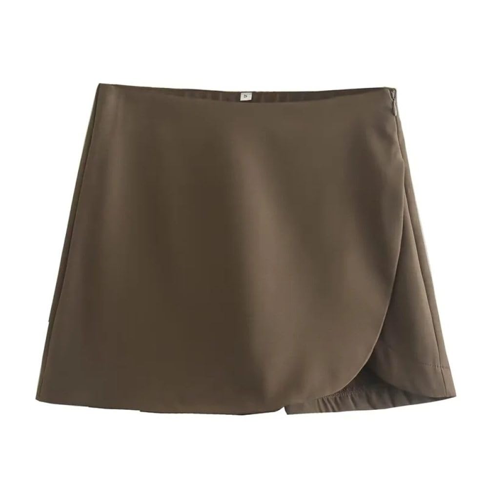 Jupe Courte Femme - Jupe-Short Asymétrique Taille Haute pour Femmes, Fermeture Éclair Au Dos, Élégante, Solide, Slim, pour Le Bureau