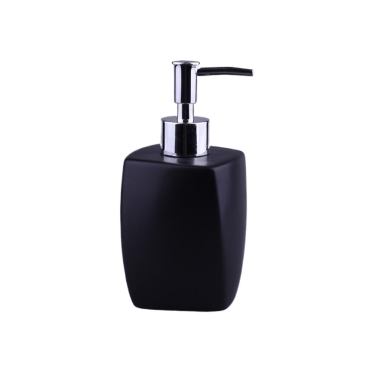 Dispensador de Jabón Líquido Dispensador De Jabón Y Loción Cerámica, Botella Líquido Decorativa Vacía Rellenable con Bomba Botellas de Aseo(Black)
