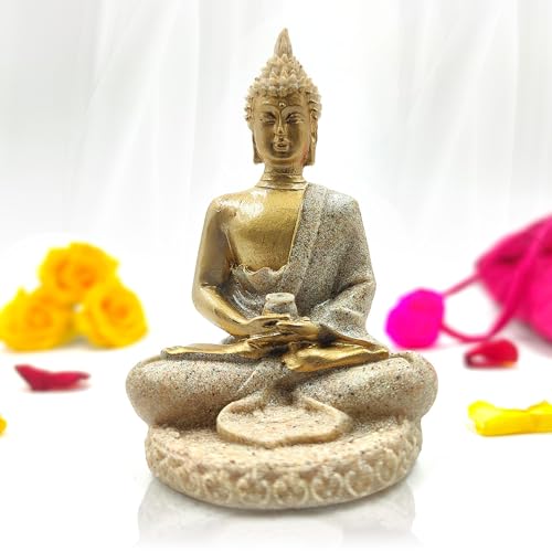 Image of Gautam Buddha Idol for Home Decor - Lord Buddha Statue for Car Dashboard, Office, Living Room, Meditation & Gifting Showpiece | Peaceful Gift Item | Size 8.5cm