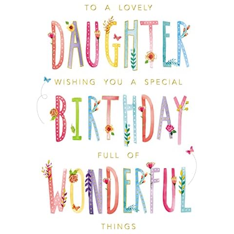 Blooming Wishes To A Lovely Daughter Wonderful Birthday Greeting Card Cards IRLL0019 Cover