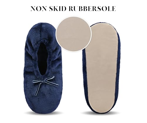 Image of Keyela Women's Ballerina Slippers,Non-Slip Bedroom Slippers Socks | Soft fuzzy slipper socks for ladies Indoor home slippers Cozy sock slippers Ballet Slippers