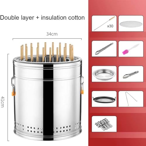 Barbacoa portátil de ternera sin humo con juego de accesorios de acero inoxidable, perfecto para cocinar al aire libre, acampar y portón trasero