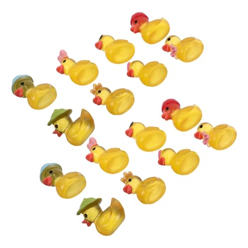 COLLBATH Mini Anatre in Resina 24 Pezzi Set, Figure Realistiche di Anatre per Decorazioni di Scene di Fattoria e Miniature da Giardino, Statuine per Case delle Bambole e Terrari,