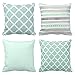 Emvency Set of 4 Throw Pillow Covers Mint Moroccan Green Quatrefoil Gray Watercolour Stripes Arrows Generic Solid Decorative Pillow Cases Home Decor Square 16x16 Inches Pillowcases