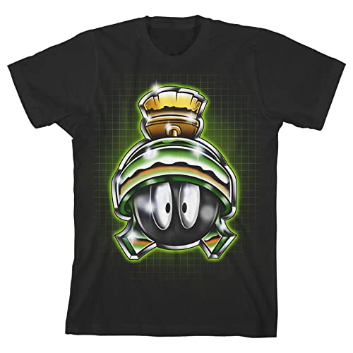 Looney Tunes Chrome Marvin The Martian Black T-Shirt Toddler Boy to Youth Boy