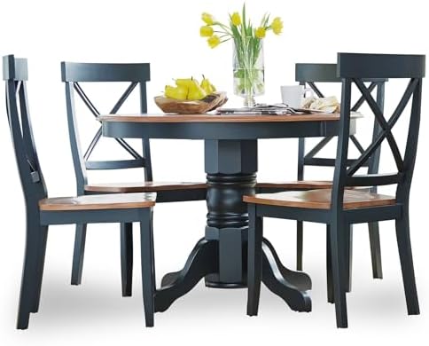 Home Styles Bishop Wood 5 Piece Dining Set in Black