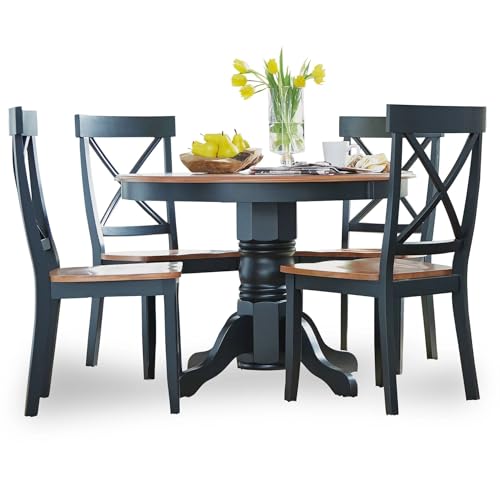 Home Styles Bishop Wood 5 Piece Dining Set in Black
