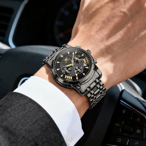 Image of OLEVS Watch for Men Original Chronograph Analog Quartz Waterproof Watch Luxury Premium Businesse Diamond Mens Dress Watches